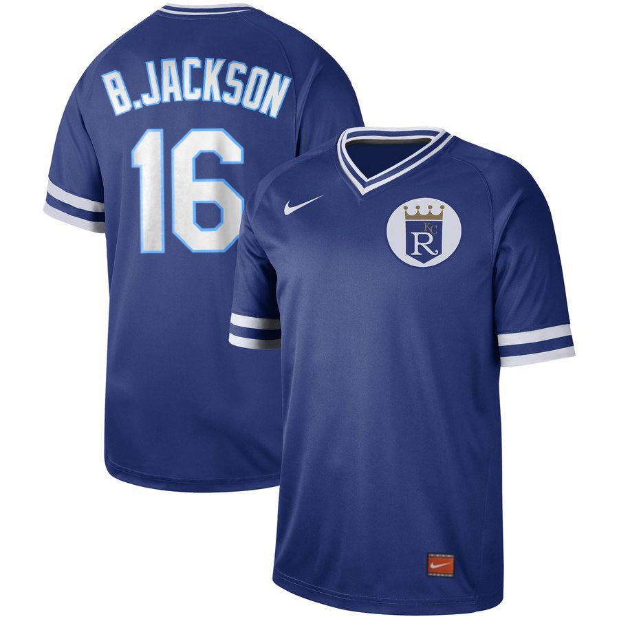 2019 Men MLB Kansas City Royals #16 B Jackson blue Nike Cooperstown Collection Jerseys->kansas city royals->MLB Jersey